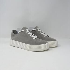 Crown Vintage Gamina Platform Sneaker Womens 9.5M Gray Faux Suede‎ Lace Up